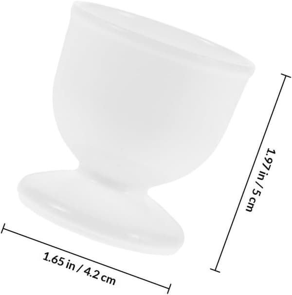 6 Pieces Reusable Egg Cups in White PP Material for Multiple People, Chicken Egg Holder