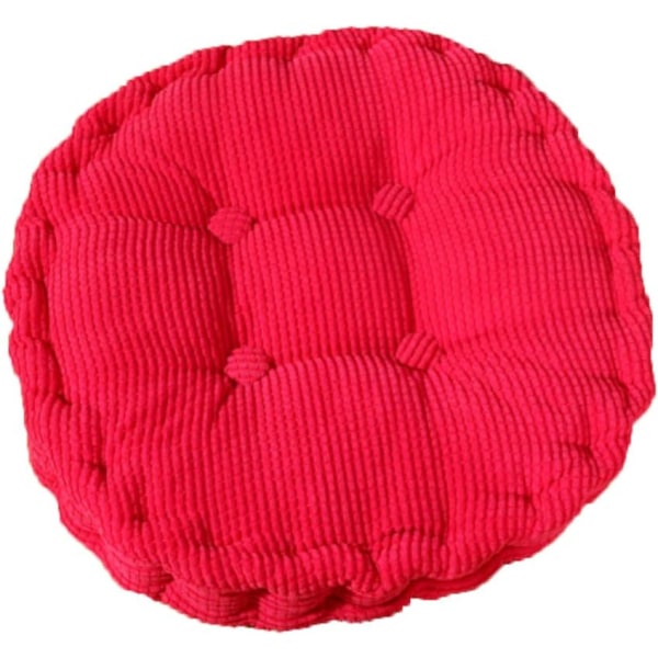 Tuolin tyyny, paksu täyte, tikattu, pyöreä, ruokailuun sisällä ja ulkona, pyöreä tyyny, ruusunpunainen