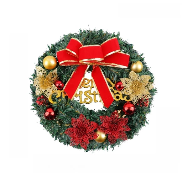 2 st julkransar för ytterdörren, konstgjorda julkransar, frostbelagda grenar, väggdekorationer för julfest