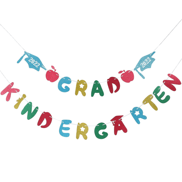 Garlands Klasse 2022 Banner Børnehave Garland Skilt Graduation Foto Props Farverige 300X16CM Colorful 300X16CM