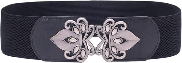 Dame Vintage Bred Elastisk Stretch Midjebelte Retro Cinch Belte