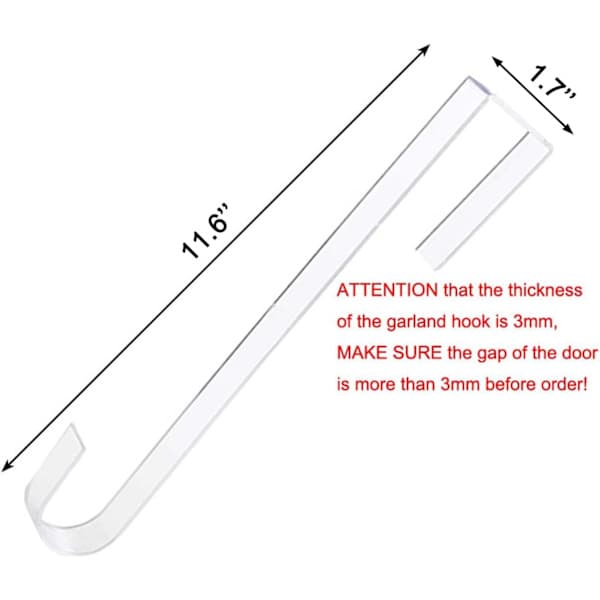 st Transparent 30 cm Kranshænge Krog Julekransholder til Indendørs Udendørsdøre