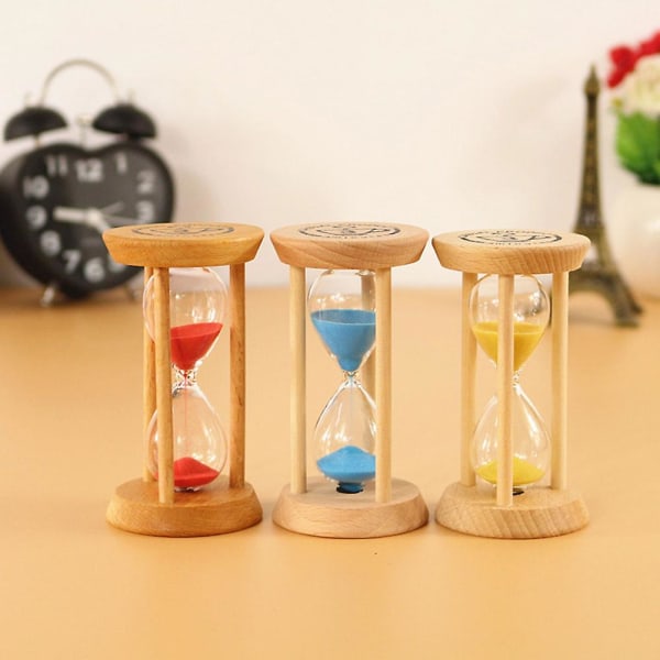 2 stk. Dekorative Sandur Timer Børns Tandbørstning Timeglas Sandglas Legetøj Blå 10X5cm Blue 10X5cm
