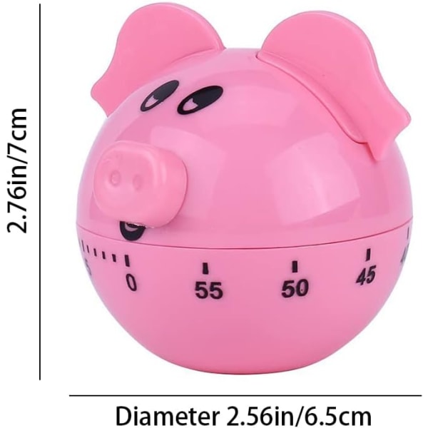 Kitchen Timer Pig Shaped Mechanical Timer Countdown 60 Minutes Cooking Timer for Home Children's Classroom Activities