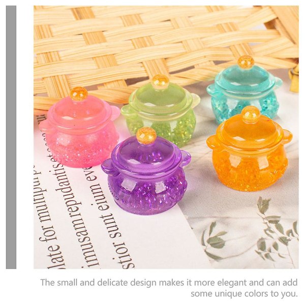 20 kpl Nukenukkekoti Mini-kattila Mini-keittopatti Malli Mini-kattila Pan Keittiö Ruoka Keittiötarvikkeet Assorted Color 1.95X1.7CM