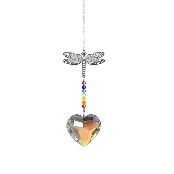 Crystal Guardian Angel Rainbow Makers Suncatchers With Glass Ball PrismHeart Heart