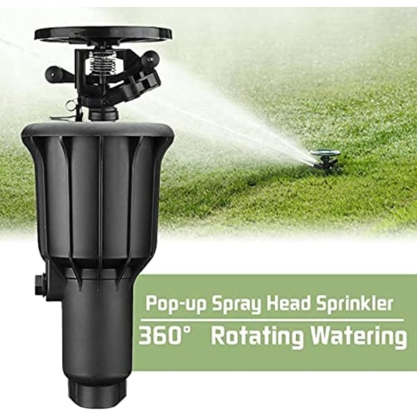 Høytrykks 360 ​​Graders Automatisk Vanningsroterende Sprinklerhode Pop-up Vanningssprinkler 3/4 Tomme 1/2 Tomme