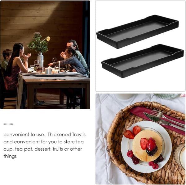 2 pcs rectangular serving trays with smooth surface, practical to use as fruit tray