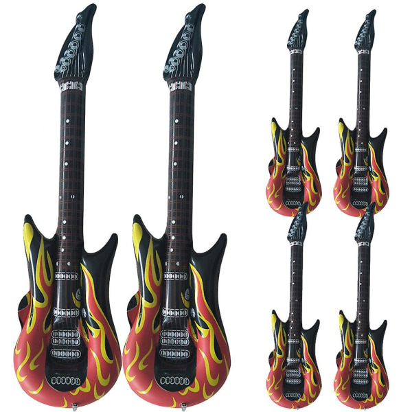 6 stk. Sjove Oppustelige Instrumenter Pool Oppustelige Legetøj Børn Oppustelig Guitar Party Pynt B