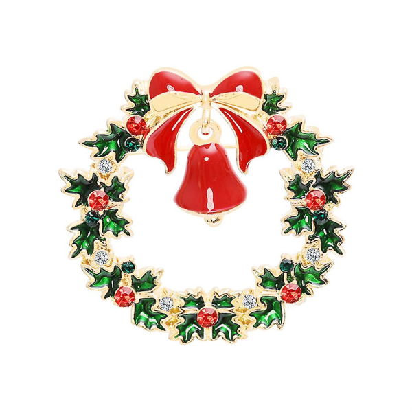 Merry Christmas Brosch Santa Snowman Winter Holiday Party Smycken Pure Gold Color