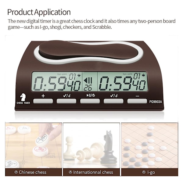 Ny Digital Schackklocka Competition Pro Brädspel Timer Master-turnering Brun