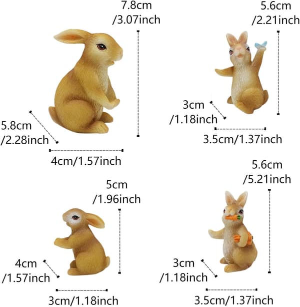 Funny Rabbit Playing Statue Decor, Rustic Whimsical Mom and Baby Rabbit Figurine, Resin Rabbit Statue Figurines Easter Bunny Statue Decor
