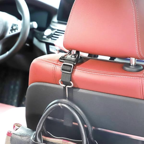 Car Headrest Hooks Adjustable Length Multifunctional Car Accessory for Hanging Handbags Clothes