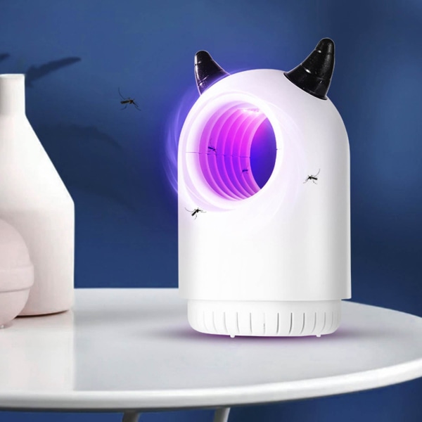 Hushållsmygglampa USB Fotokatalysator Inomhus och Utomhus Tyst LED Myggfångare Vit White