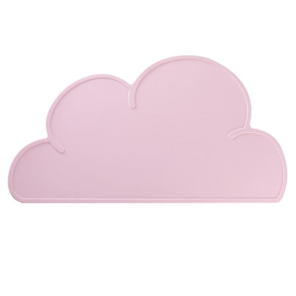 Bordmåtte Silikone varmebestandig skridsikker genanvendelig skyform til babysmåbørnsrestaurant (1 stk, lyserød)