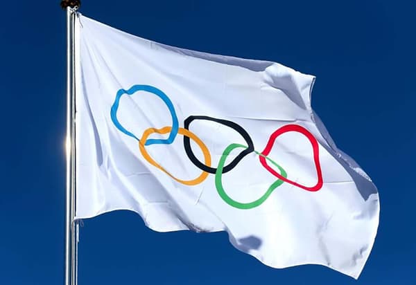MH-Flag Olympiske lekers hageflagg Olympiske ringer innendørs og utendørs