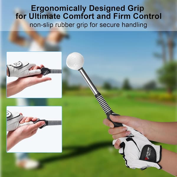Right-Handed Golf Training Aid, Golf Training Aid Swing Trainer with 1 Arm Posture Correction Strap, Telescopic Golf Simulator, Golf Practice