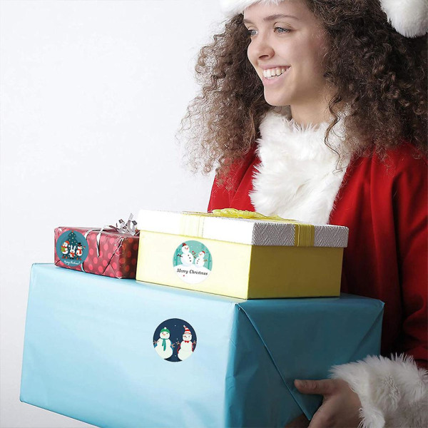500 rullar Klassisk julklistermärke Rull julkort presentförpackning prydnad