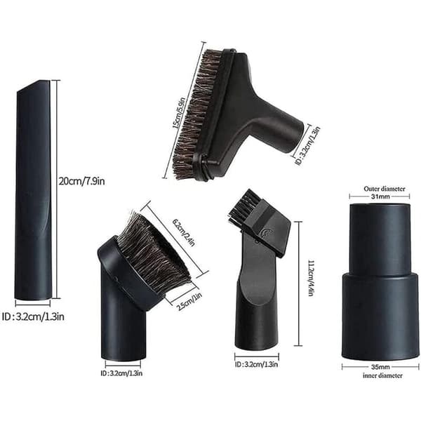 5-piece Vacuum Cleaner Accessory Set (32/35 mm): Extra Nozzle Set, Cleaning Brush, Brushes and Nozzles, Nozzle Tip, Short Nozzle