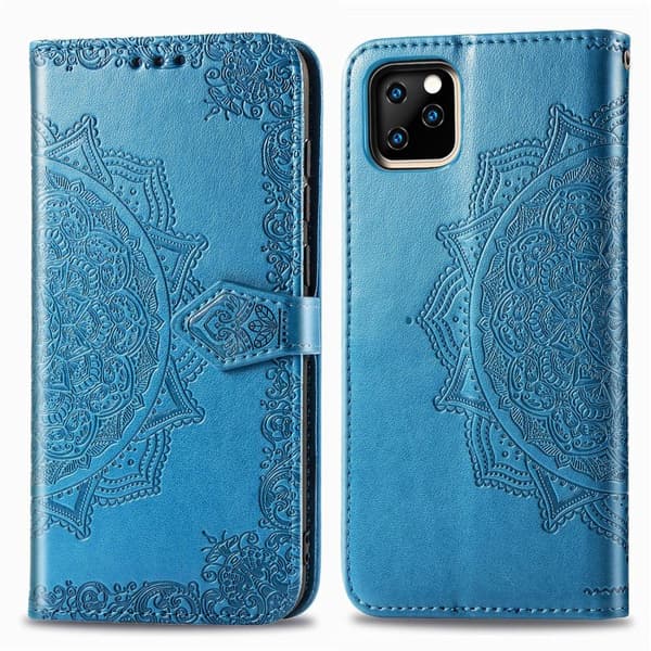Kompatibel med iPhone, iPhone 11 - Mandala Plånboksfodral - Blå Blue Blå