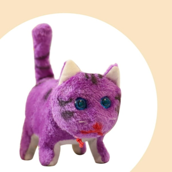 Bløde elektroniske kattelegetøjsfigurer til legetøj Lilla interaktivt legetøj