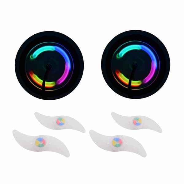 Spoke lighting - 4 pieces - bicycle wheel decoration - 12 cm - multi-colored - bicycle lighting
