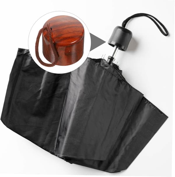 Umbrella Handle Replacement Folding Handle Wood Grain Design Compact Grip