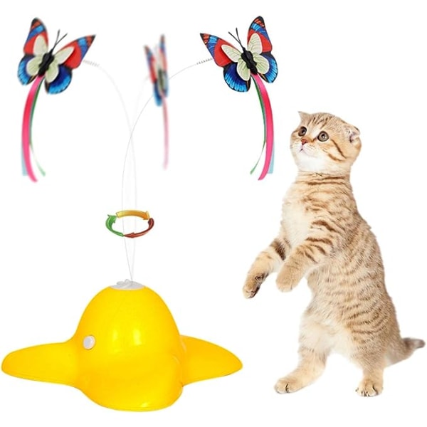 Kattelegetøj, interaktiv kattelegetøj Sommerfugl Sjov øvelse Elektrisk fladder Roterende killingelegetøj, Katte-teaser med erstatningsmænd