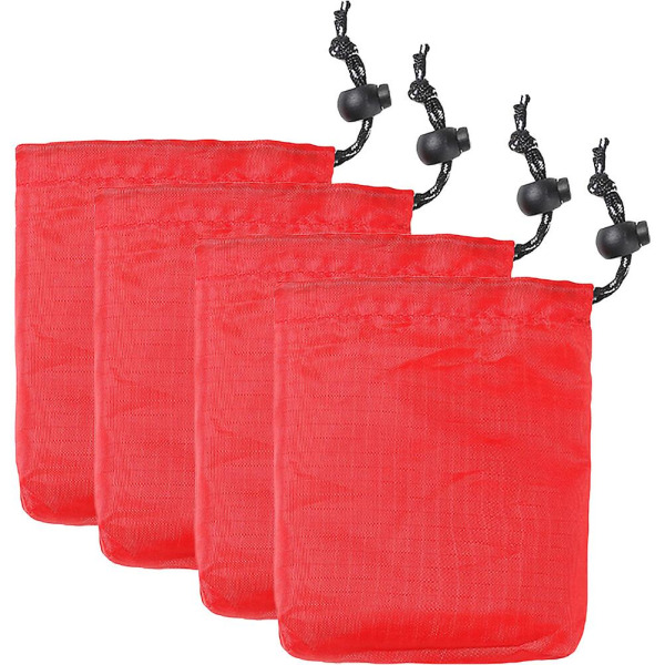 4 stk Trekksnorgaveposer Liten pakke Lommeoppbevaring Trekksnorpose Emballasjepose Godteriposer TrekksnorRød15X13CM Red 15X13CM