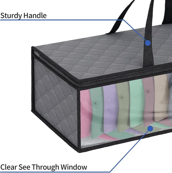 2-pack hat storage bag for baseball caps, hat organizer case, hat holder rack with 2 carrying handles for wardrobe, moisture protection