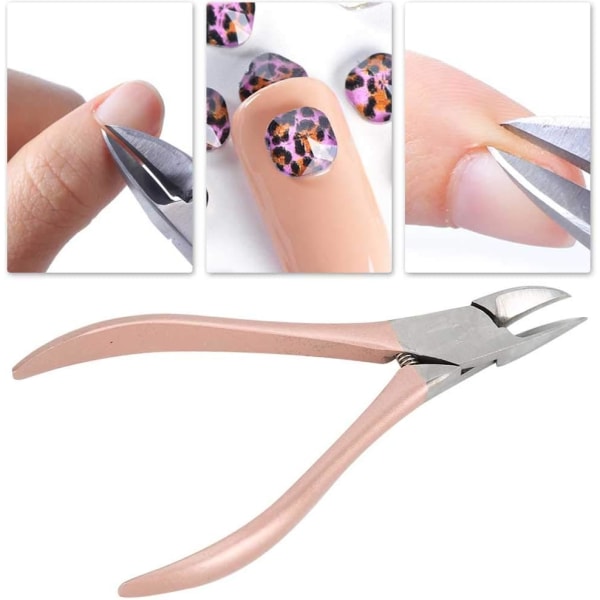 Cuticle Nipper, rustfrit stål saks død hudfjerner Indgroede tånegleklippere til neglesalon hjemme manicure pedicure værktøj (roseguld)