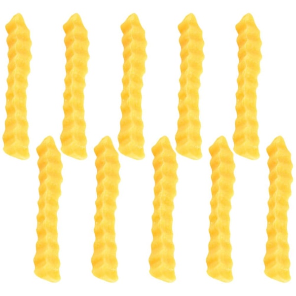 10 stk. Falske Pommes Frites Simulering Faux Pommes Frites Mad Kunstige Pommes Frites Gul 8X1X1CM Yellow 8X1X1CM