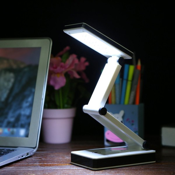 LED-pöytälamppu joustavalla hanhenkaulalla, 3-tasoinen kirkkaus, paristokäyttöinen pöytälamppu 6 W kosketusohjauksella, kompakti kannettava lamppu asuntolan opiskelutoimistoon