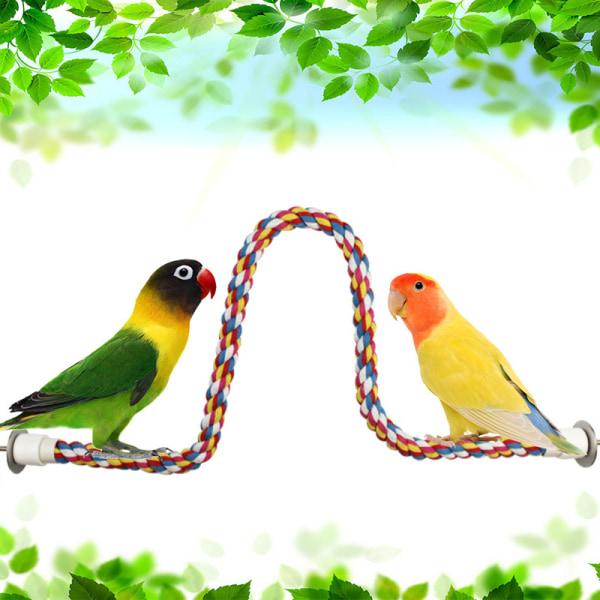 Fågel stående rep, fågel rep abborre, färgglada hängande bomullsrep (100 cm)