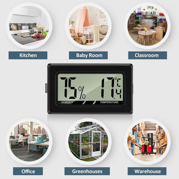 Mini Digital Indoor Temperature and Humidity Meter Hygrometer (8 pcs)
