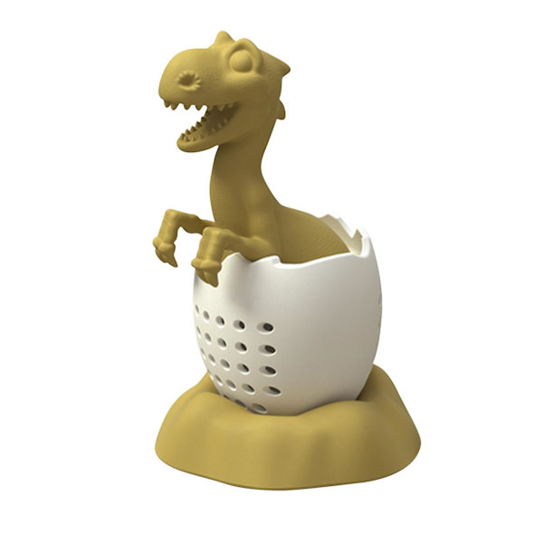 Silikoninen Teepannu Dinosauruksen Pitkällä Kahvalla Löysille Lehtilehdille GreenB