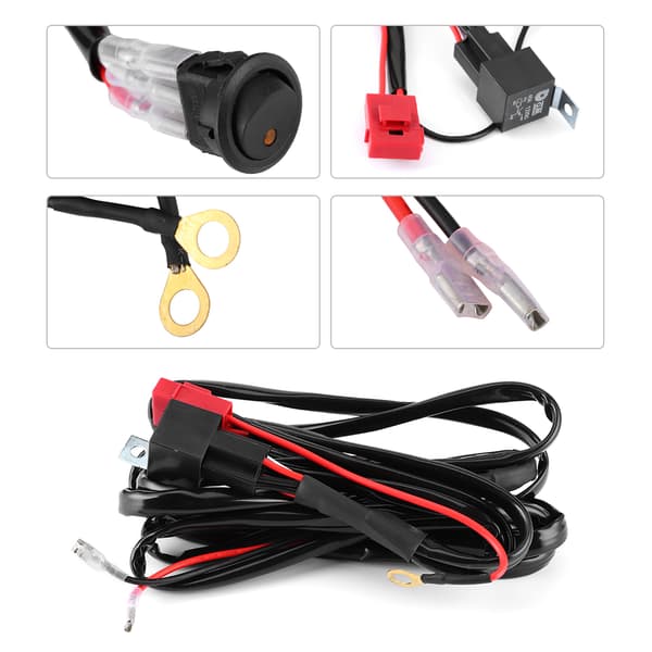 12V 40A High-Efficiency Waterproof Work Light Switch Power Supply for LED Light Bar with Long Cable