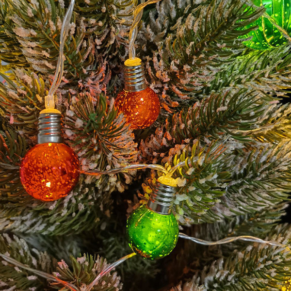 Juleboblelys, pærer med glitter for juletrebelysning 40LED 20FT