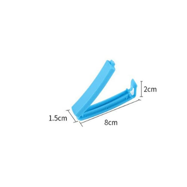 Et sæt med 5 blå bærbare mini-strimmelforseglere, 8 cm × 1,5 cm ×