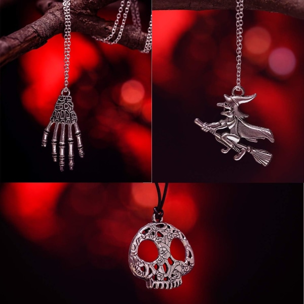 80 Halloween-vedhæng i Antik Sølv - Charms til Smykkefremstilling - DIY Halskæde Armbånd