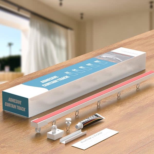 No Drilling Required, Self-Adhesive Curtain Track, Ceiling or Wall Mount.
