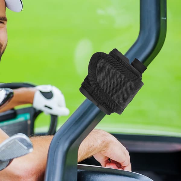Golfafstandsmåler Magnetisk Remholder Sort 31X7Cm med Stærk Magnet til Golfvognmontering og Nem Adgang