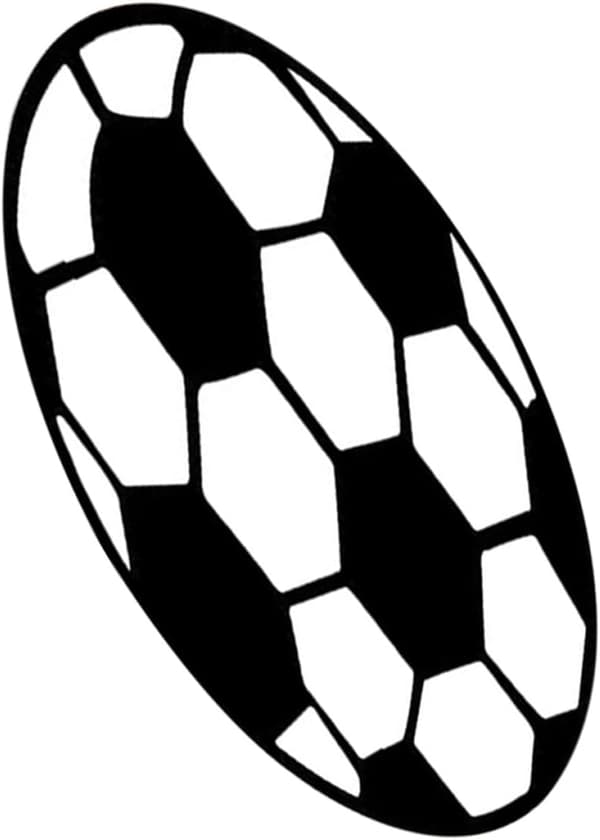 Round Football Rug Floor Protector for Office Chair Black White Polyester