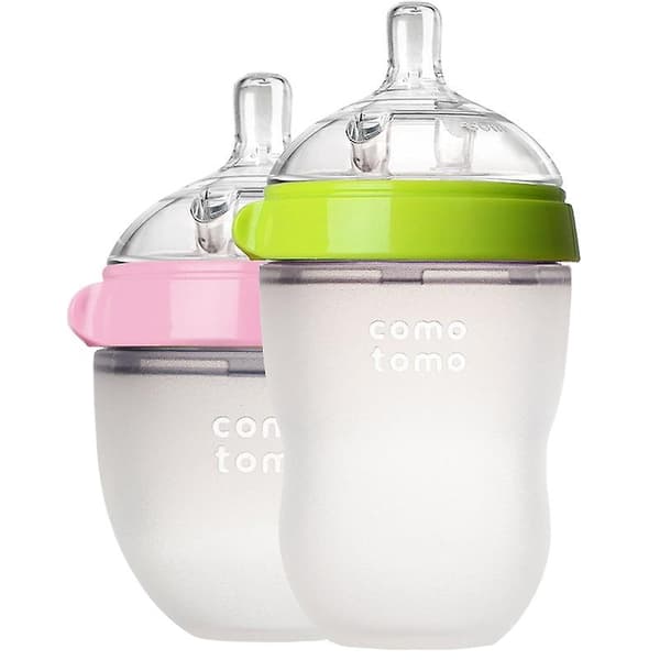 Vihreä/vaaleanpunainen silikoninen vauvanpullo 150 ml/250 ml BPA-vapaa vauvanpullo lasten vauvanpullo Lapset