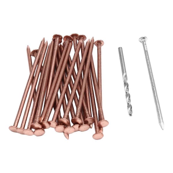 25 stk. kobbersøm til trædræbning, 9 cm rene kobbersøm bulk, stubfjernelsessøm hardware N