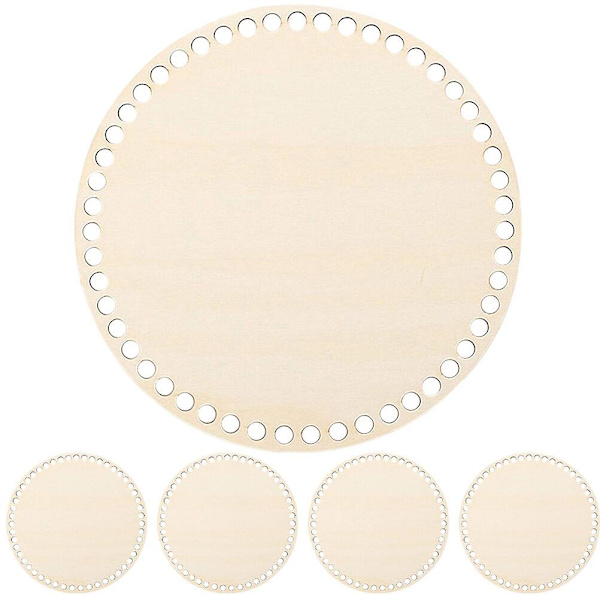5 stk Træposebund DIY Strikning Hæklet Poseformningsbase Med Huller 30X30cm