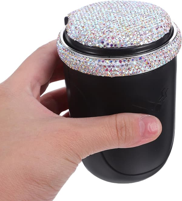 Car Ashtray LED Light Indicator Smokeless Design Windproof Trash Can for Car Use
