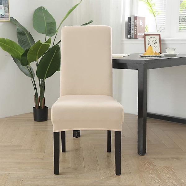 Stoltrekk Xl Spisestue Stretch Stoler Trekk Høy Rygg Avtakbart Og Vaskbart Stoltrekk For Hotelldekor Bryllup Beige 4stk