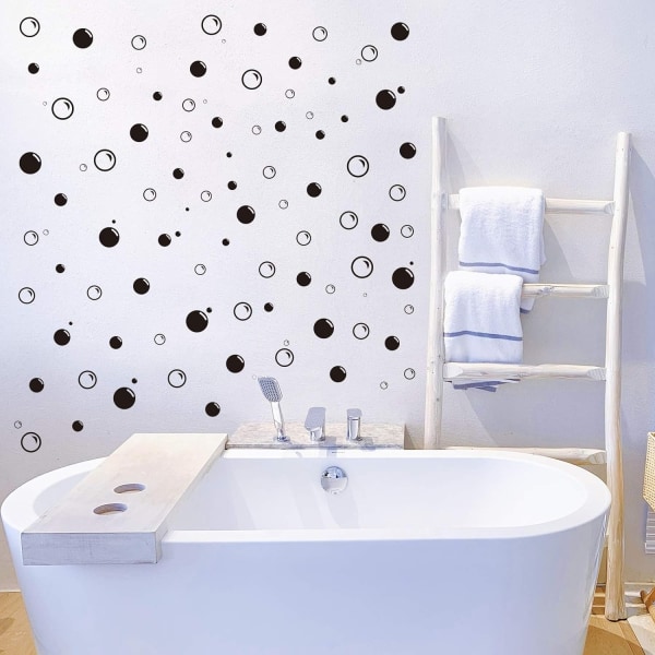 svart - liten badbubbelklistermärke, avtagbar vinyldekal för duschdörr, barnrumsdekoration
