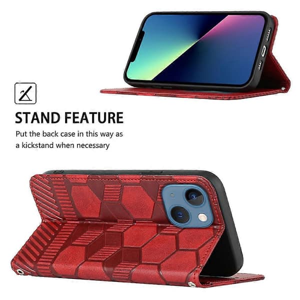 Fodboldtekstur Magnetisk Læder Flip Cover til iPhone 14 Plus